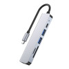 Tech-Protect V4 6-in-1 USB-C hub, sivý