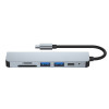 Tech-Protect V4 6-in-1 USB-C hub, sivý