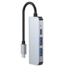 Tech-Protect V2 4-in-1 USB-C hub, sivý
