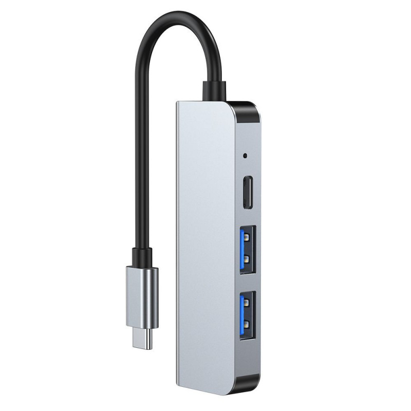Tech-Protect V2 4-in-1 USB-C hub, sivý