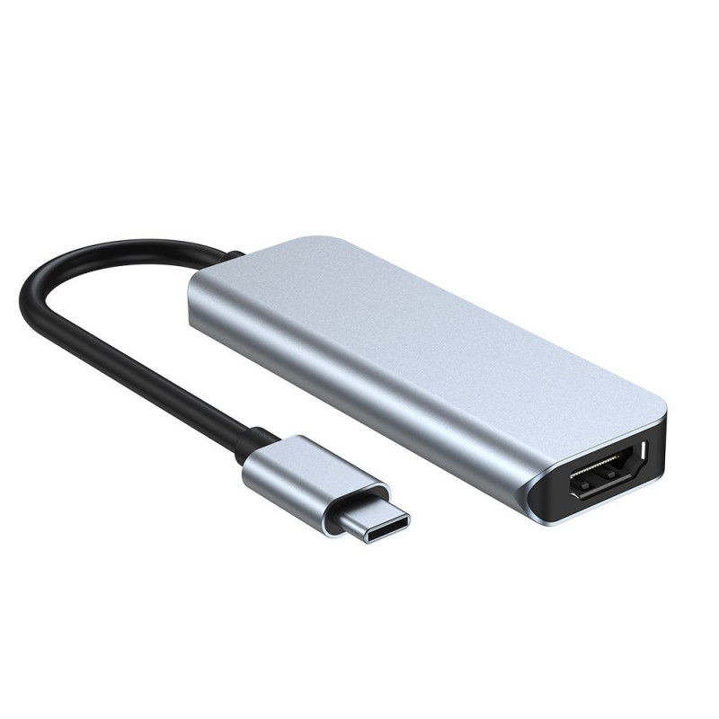 Tech-Protect V2 4-in-1 USB-C hub, sivý