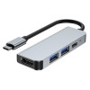 Tech-Protect V2 4-in-1 USB-C hub, sivý