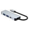 Tech-Protect V2 4-in-1 USB-C hub, sivý