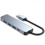 Tech-Protect V0-HUB 5in1 USB-A hub, sivý