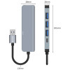 Tech-Protect V0-HUB 5in1 USB-A hub, sivý