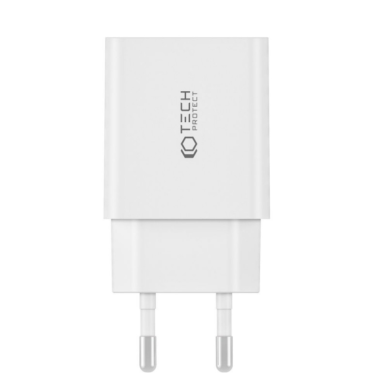 Tech-Protect NC30W 2-portová nástenná nabíjačka PD 30W QC 3.0, biela