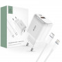 Tech-Protect C20W 2-portová nástenná nabíjačka PD 20W QC 3.0 s káblom Lightning, biela