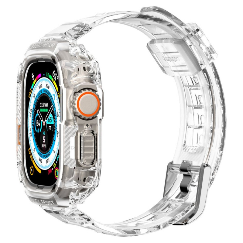 Spigen Rugged Armor Pro remienok s puzdrom pre Apple Watch Ultra 49 mm, priehľadný