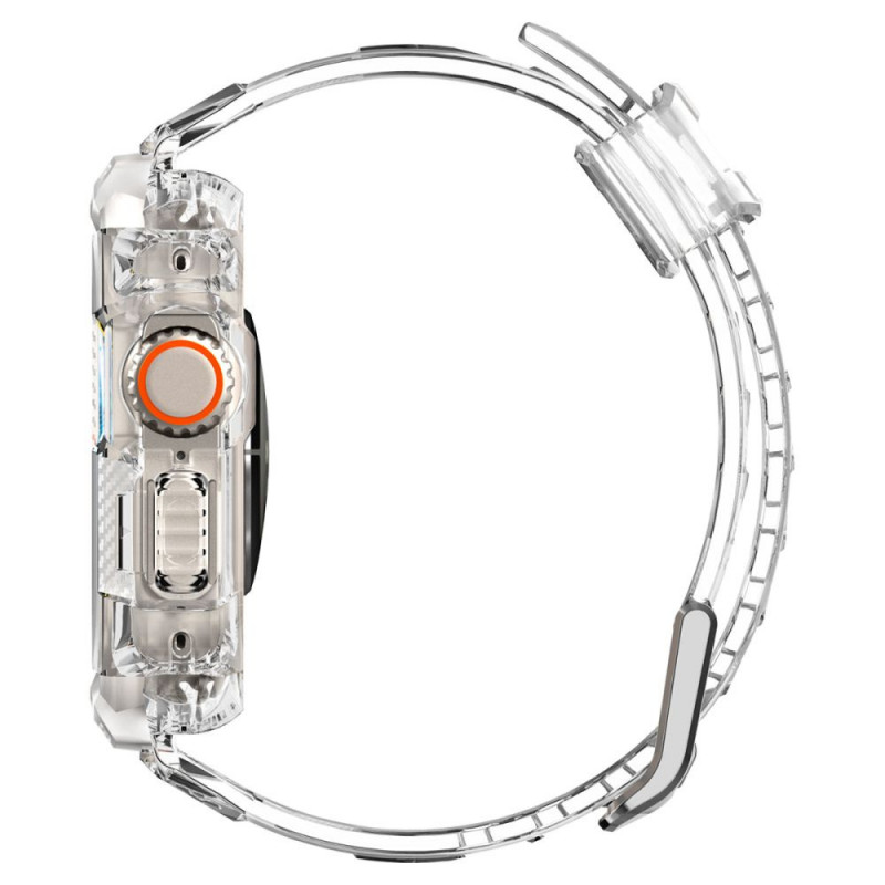 Spigen Rugged Armor Pro remienok s puzdrom pre Apple Watch Ultra 49 mm, priehľadný