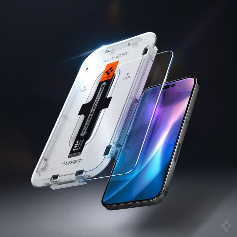 Spigen GLAS.tR EZ Fit tvrdené sklo pre Apple iPhone 14 Pro, číre (2 ks)