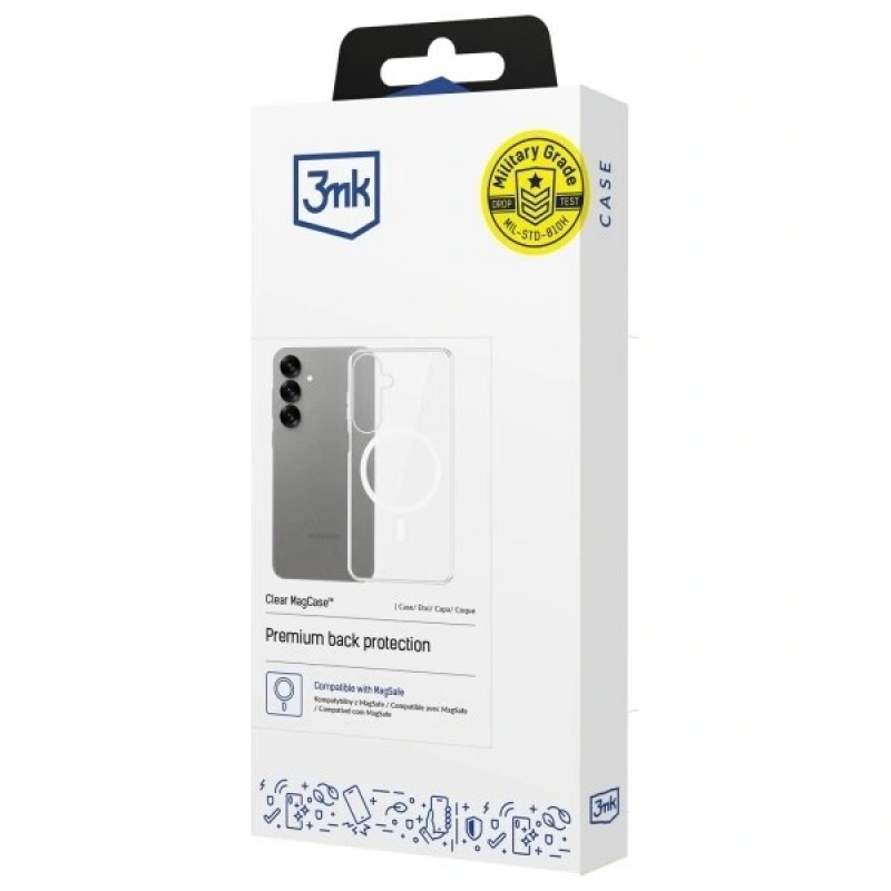 3MK Clear MagCase pre Samsung Galaxy S25+, MagSafe, transparentný