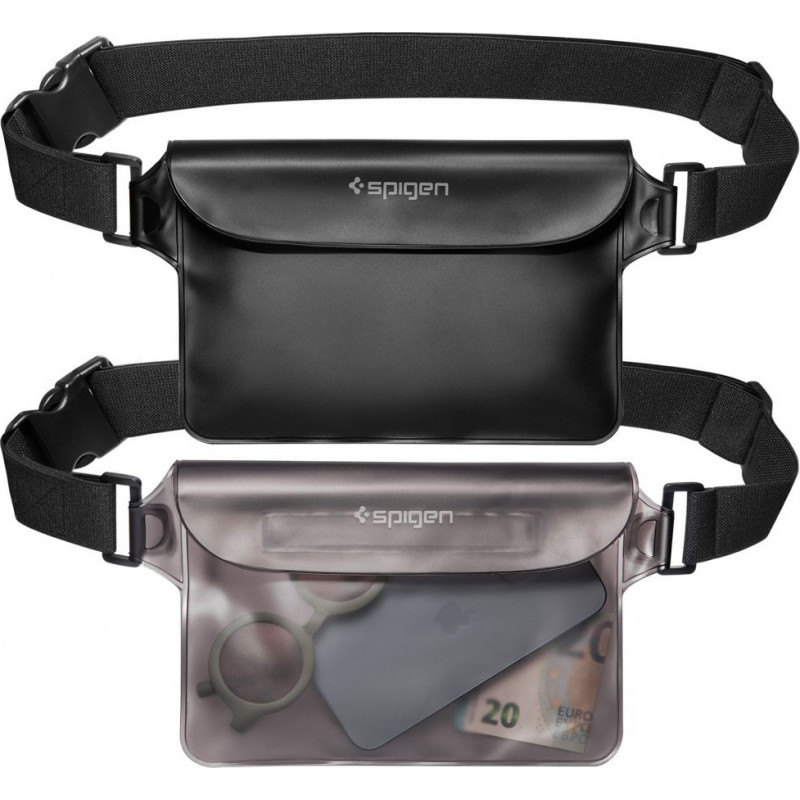 Spigen Aqua Shield A620 univerzálna nepremokavá bedrová taška IPX8, čierna