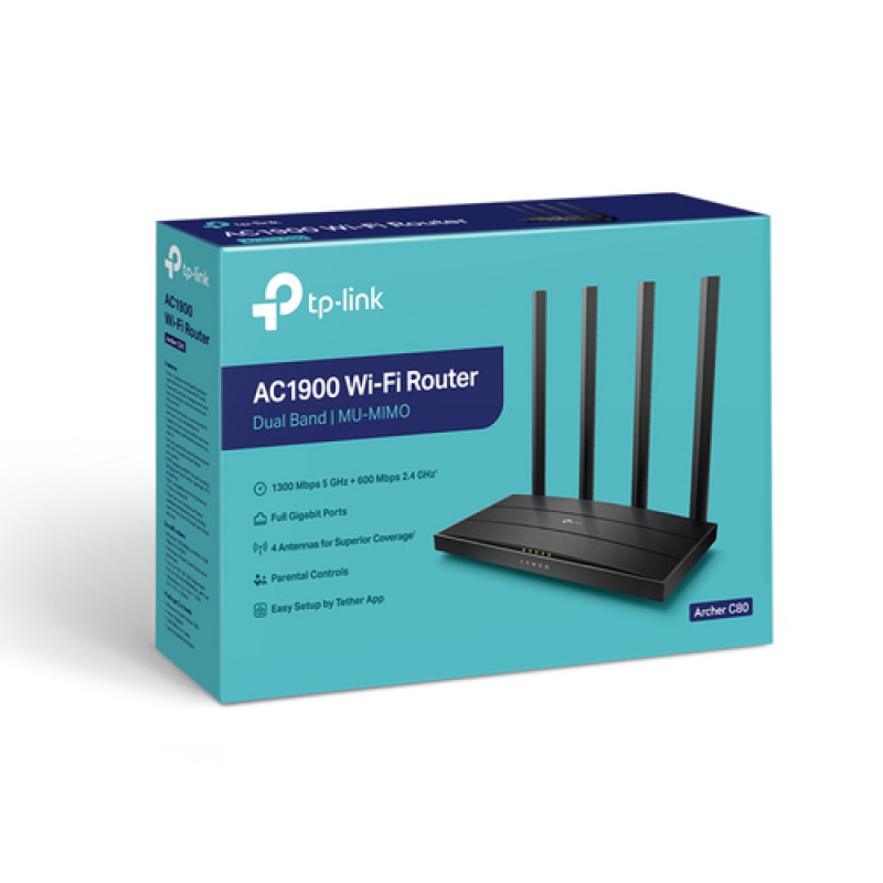 Bezdrôtový smerovač TP-Link Archer C80 AC1900 s dvoma pásmami (V2.4)