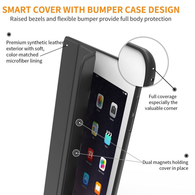 Tech-Protect Smartcase THP770BLK puzdro pre Apple iPad 9.7 (2017/2018, 5. a 6. generácia), čierne