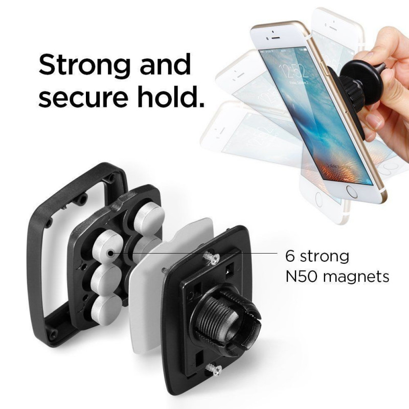 Spigen H12 magnetický držiak telefónu na palubnú mriežku 000CD20115, čierny