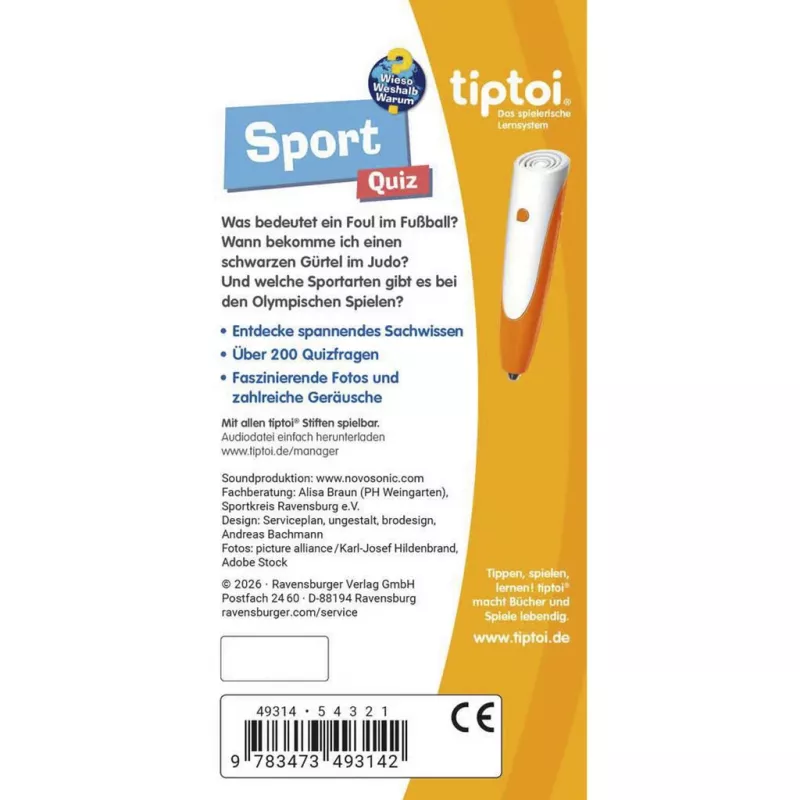 Ravensburger tiptoi Wieso? Weshalb? Warum? Quiz Sport, nemecké vydanie