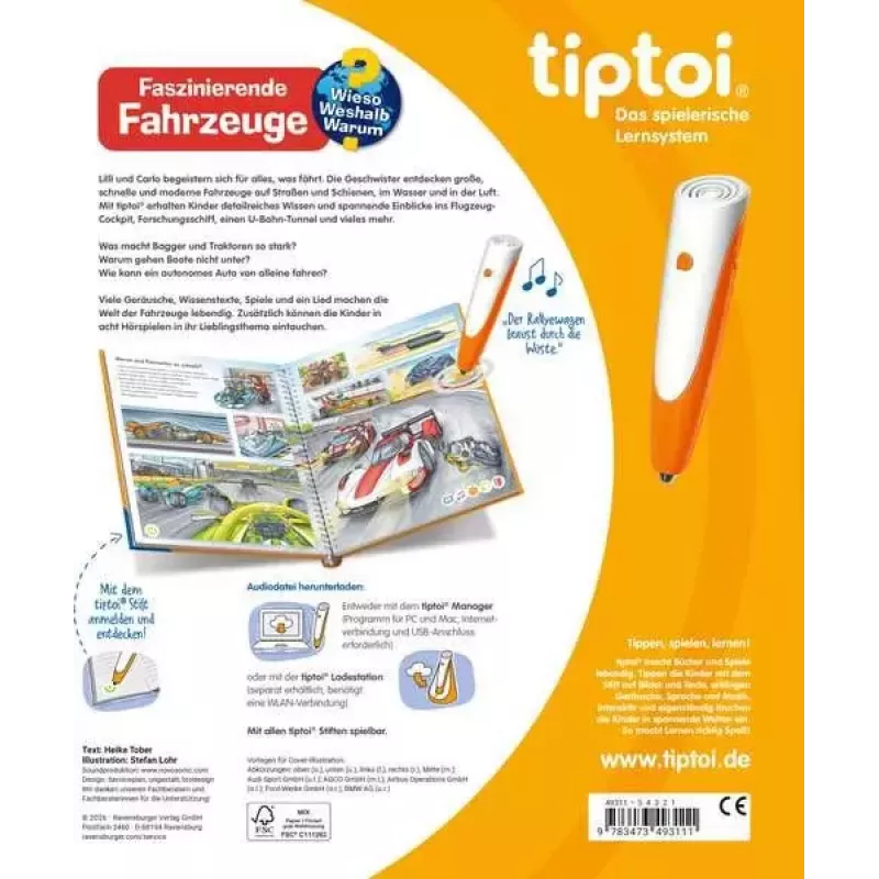 Ravensburger tiptoi Wieso? Weshalb? Warum? Faszinierende Fahrzeuge, nemecké vydanie