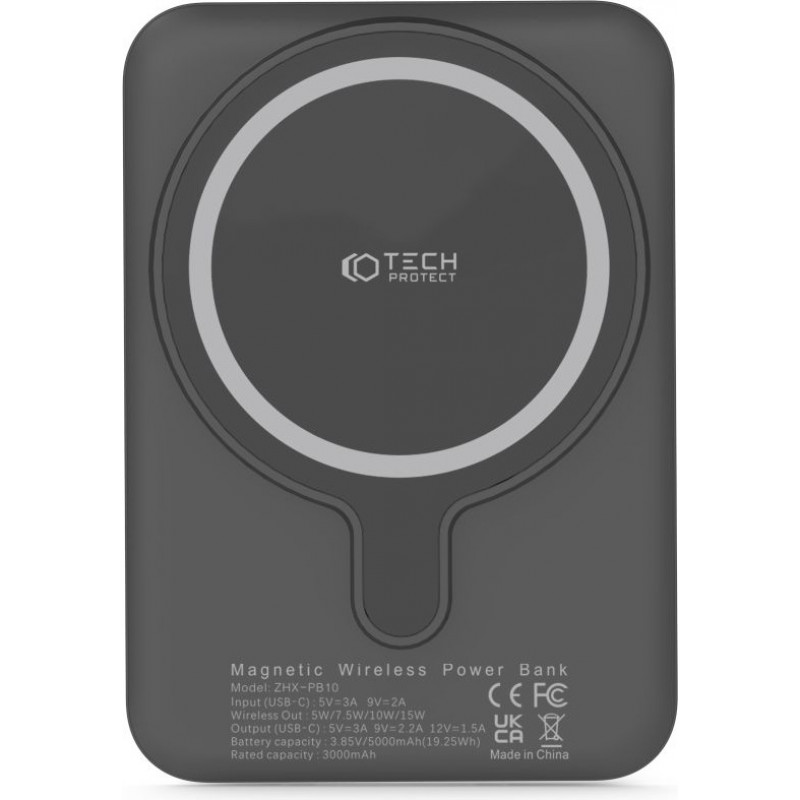 Tech-Protect PB10 LifeMag MagSafe power banka 5000 mAh 15 W (THP1281BLK), čierna