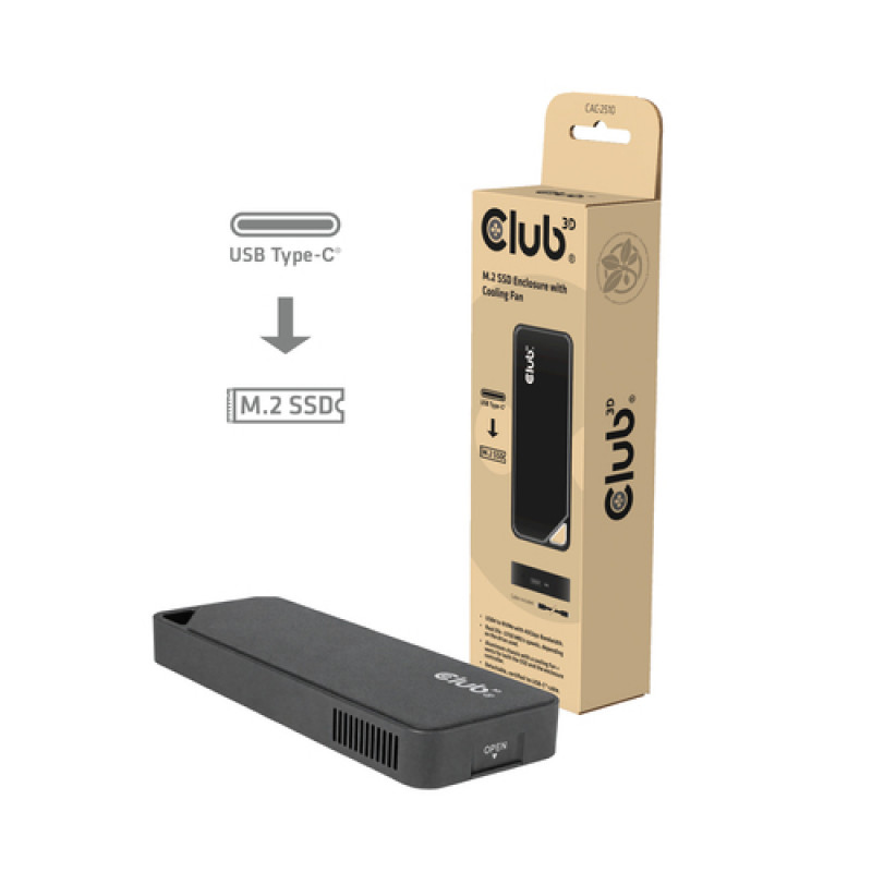 Club3D CAC-2510 M.2 NVMe SSD skrinka s ventilátorom, USB4