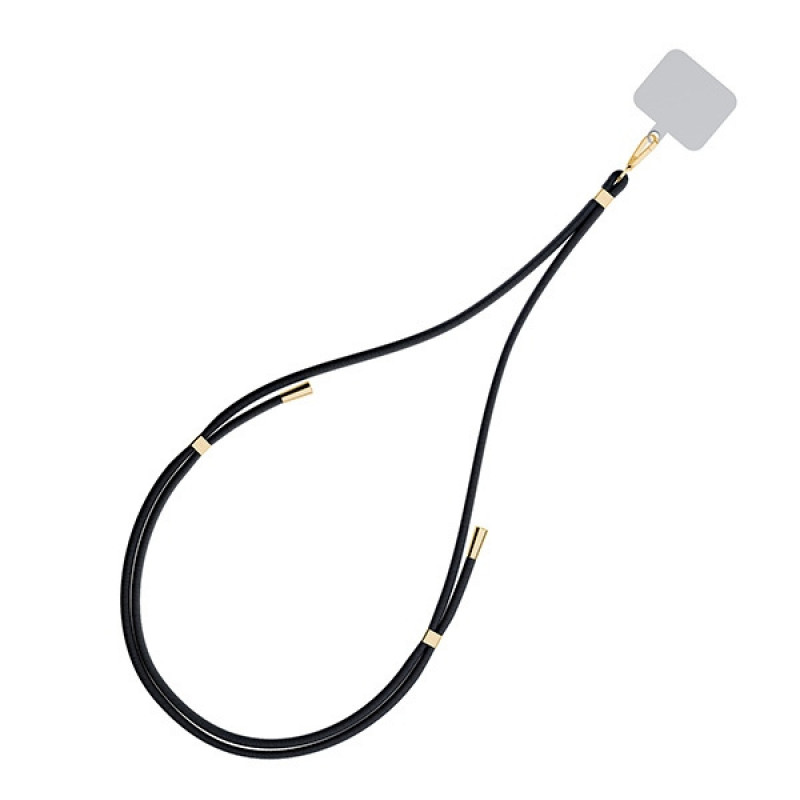 Šnúrka na telefón 3MK EasyClip, čierna / zlatá