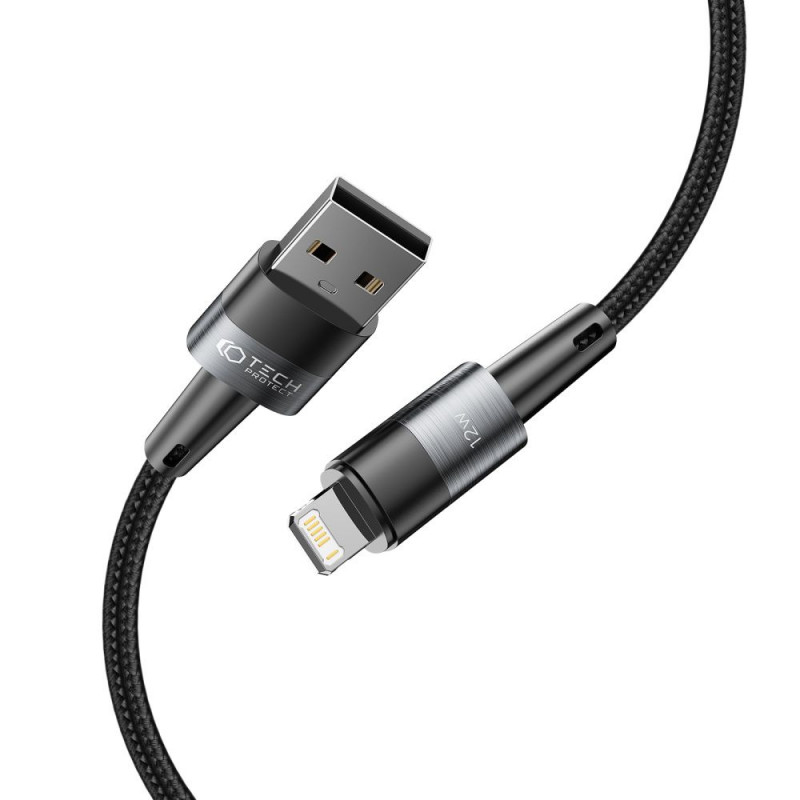 Kábel Tech-Protect UltraBoost USB-A/Lightning 12W 2.4A 100 cm, sivý