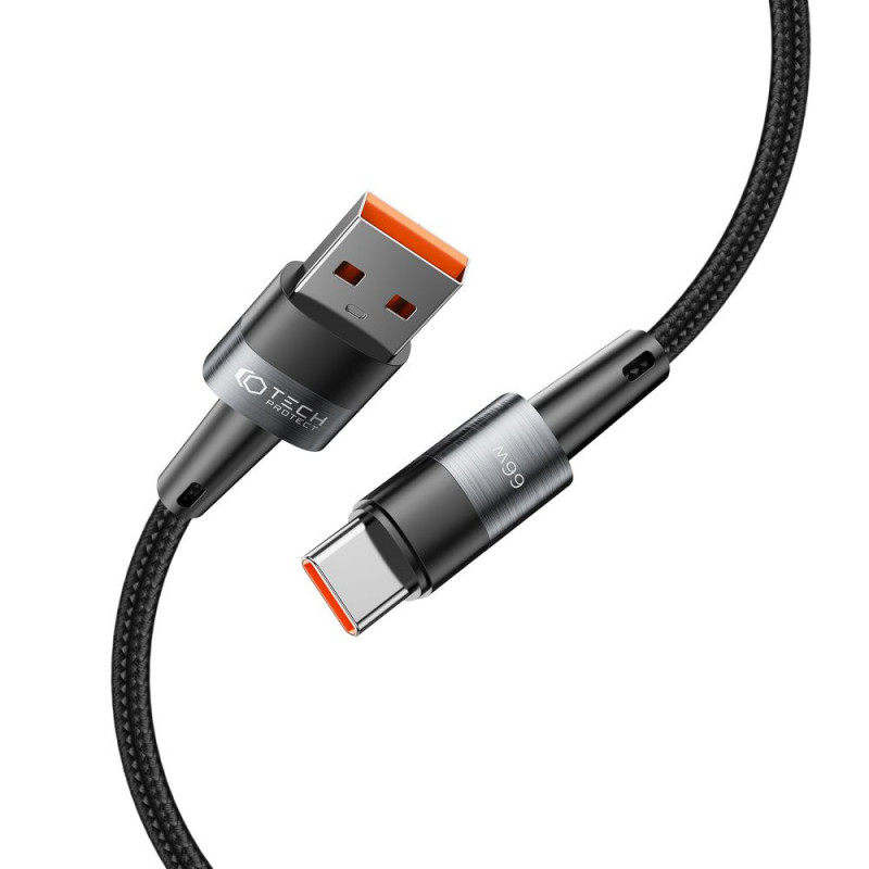 Kábel Tech-Protect UltraBoost USB-A/USB-C 66W 6A 200 cm, sivý