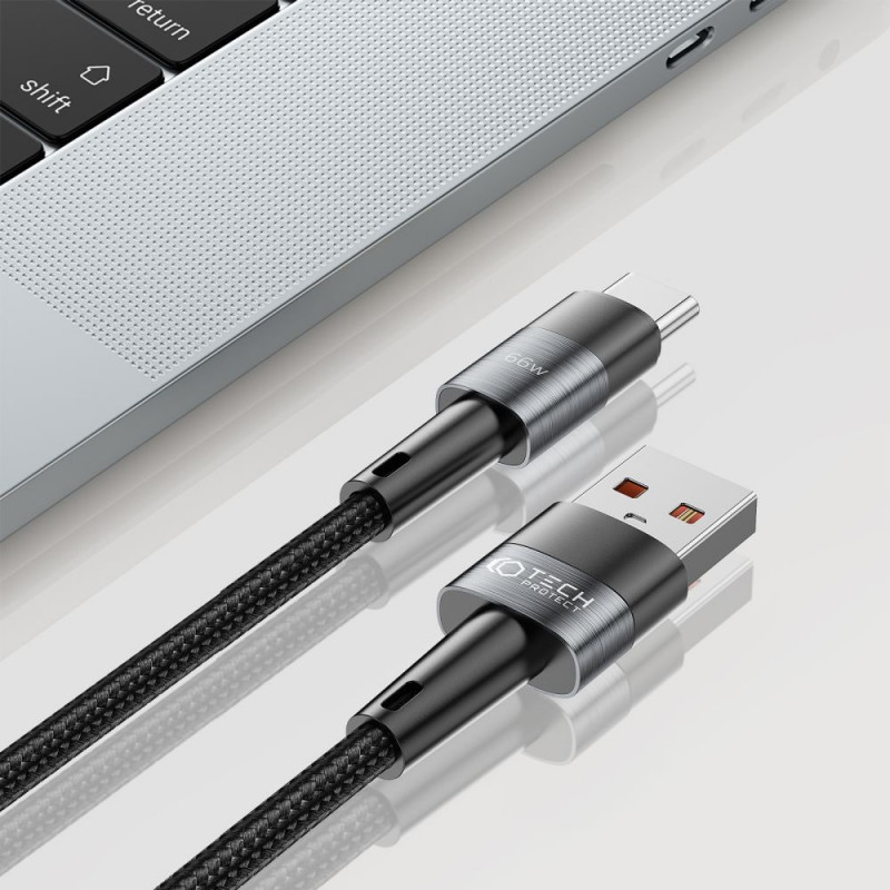 Kábel Tech-Protect UltraBoost USB-A/USB-C 66W 6A 100 cm, sivý