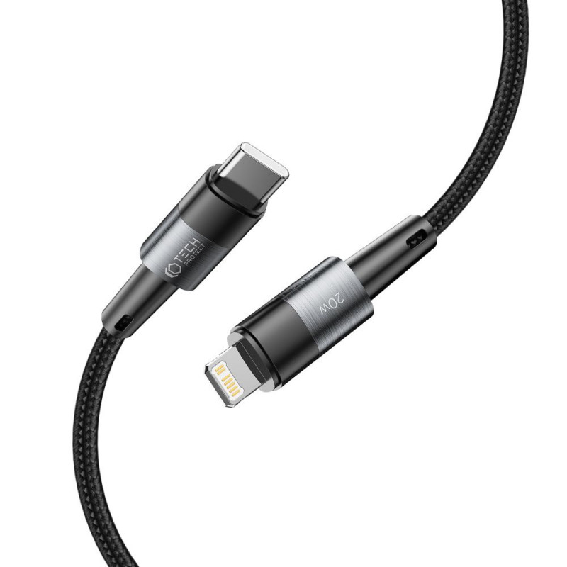 Kábel Tech-Protect UltraBoost USB-C/Lightning PD 20W 3A 200 cm, sivý
