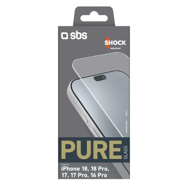 sbs mobile SBS Pure Glass tvrdené sklo pre iPhone 18 / 18 Pro / 17 / 17 Pro / 16 Pro (1 ks)