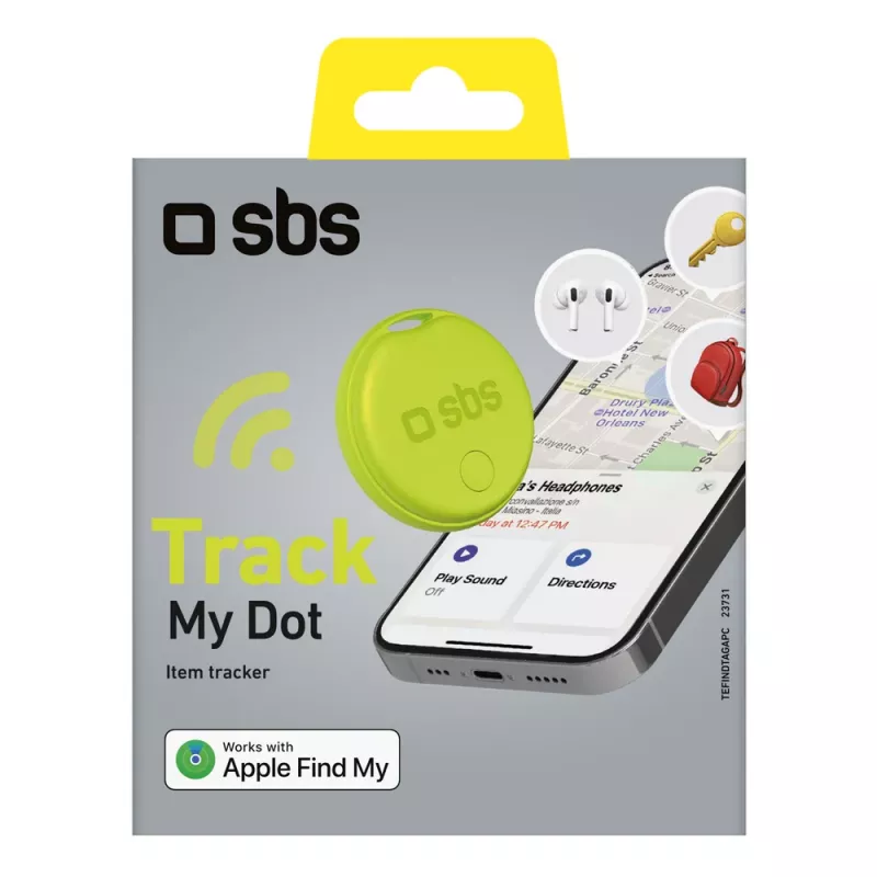 SBS Track My Circle lokátor kompatibilný s Apple Find My, zelený