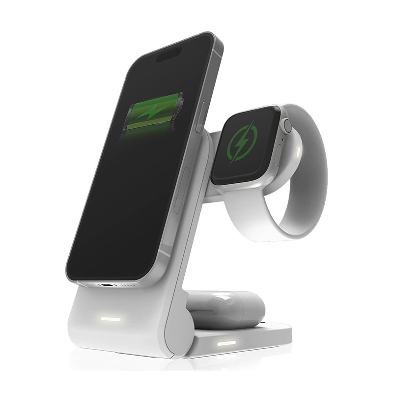 STM ChargeTree MAG 3-in-1 MagSafe bezdrôtová nabíjačka, biela