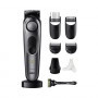 Braun BeardTrimmer 7 BT7420 zastrihávač brady s holičskými nástrojmi, umývateľný, nabíjateľný, sivý