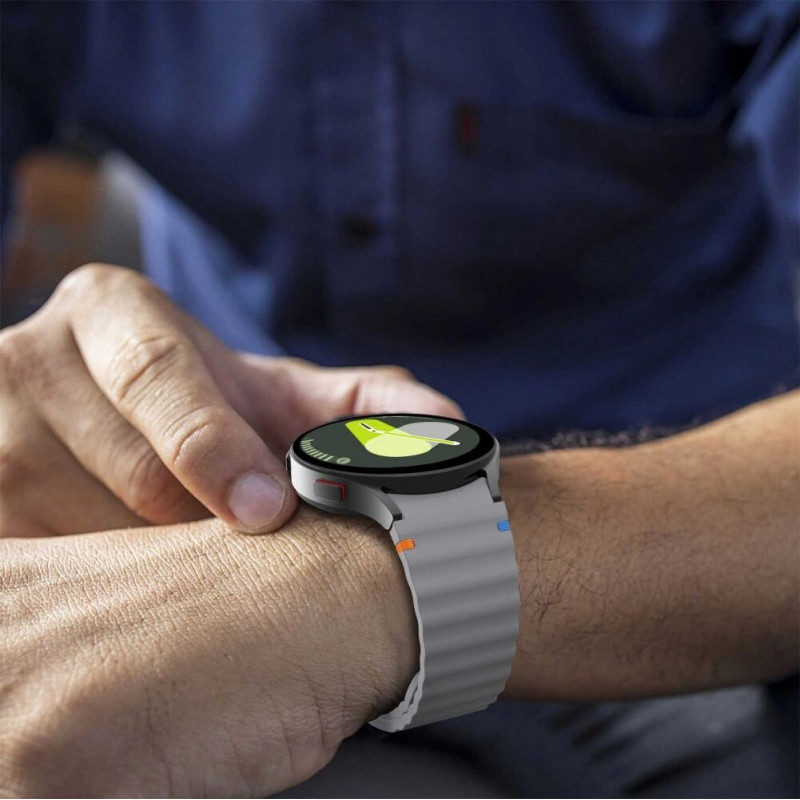 Tech-Protect Silikónový športový remienok pre Samsung Galaxy Watch 4/5/5 Pro/6/7/FE, Crayon Grey