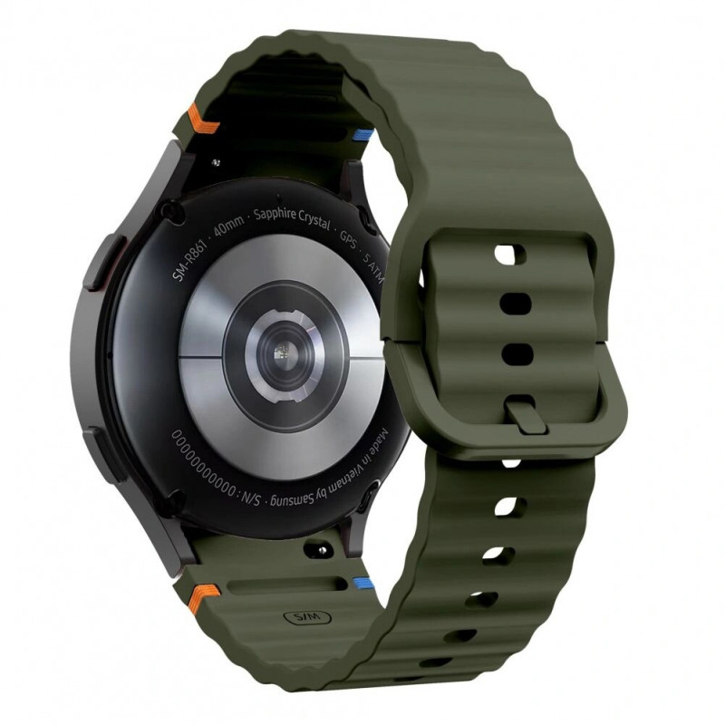 Tech-Protect silikónový športový remienok THP3054 pre Samsung Galaxy Watch 4/5/5 Pro/6/7/FE, army green