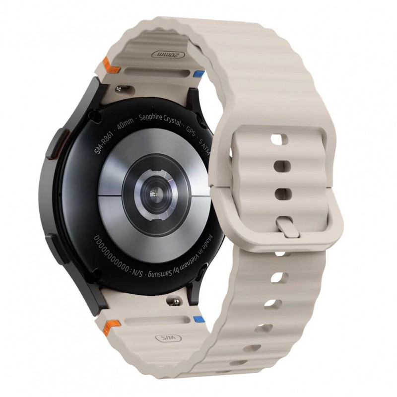 Tech-Protect Silikónový športový remienok pre Samsung Galaxy Watch 4/5/5 Pro/6/7/FE, Starlight