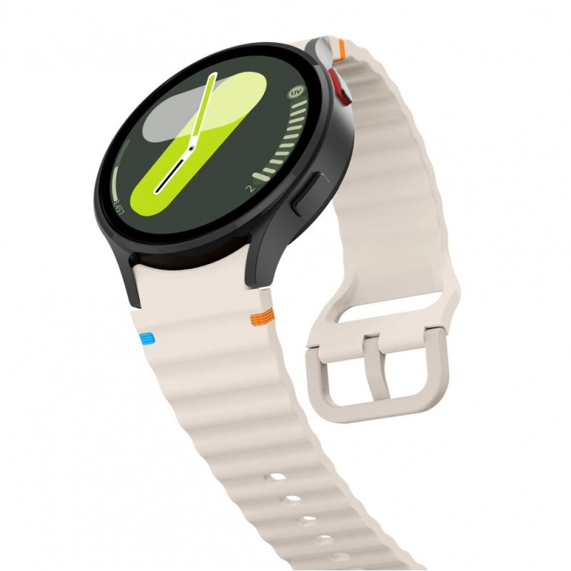 Tech-Protect Silikónový športový remienok pre Samsung Galaxy Watch 4/5/5 Pro/6/7/FE, Starlight