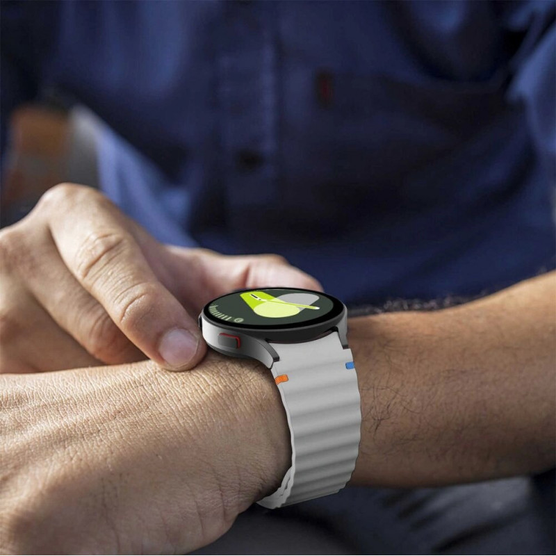 Tech-Protect Silikónový športový remienok pre Samsung Galaxy Watch 4/5/5 Pro/6/7/FE, Starlight