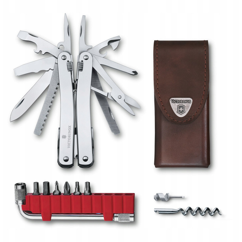 Victorinox Swiss Tool Spirit X Plus multifunkčný nástroj, nehrdzavejúca oceľ, koža, 105 mm (3.0235.L)