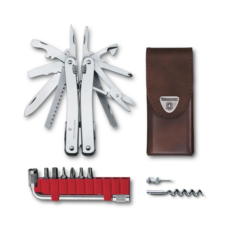 Victorinox Swiss Tool Spirit X Plus multifunkčný nástroj, nehrdzavejúca oceľ, koža, 105 mm (3.0235.L)