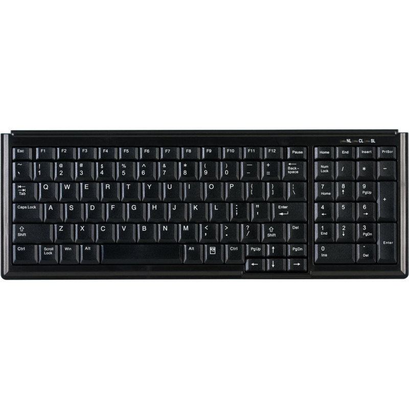 Active Key AK-7000-U-B/CH mini stolová klávesnica, drôtová, USB, švajčiarske rozloženie, čierna
