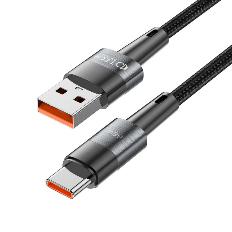 Kábel Tech-Protect Ultraboost USB-A / USB-C, 66W, 6A, 50 cm, sivý