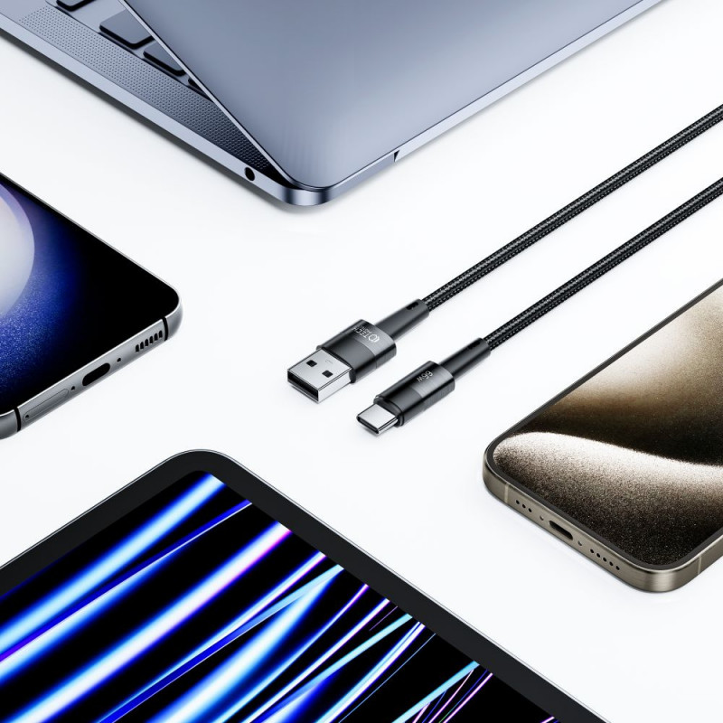 Kábel Tech-Protect Ultraboost USB-A / USB-C, 66W, 6A, 50 cm, sivý