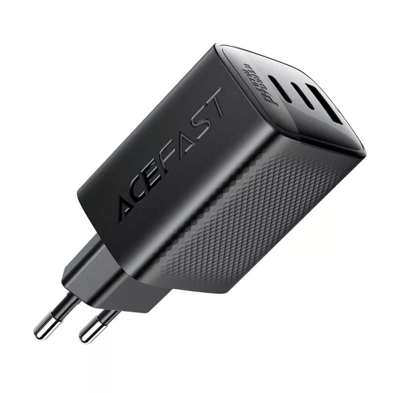 Acefast A108 GaN PD 67W nástenná nabíjačka, 2x USB-C, 1x USB-A, čierna