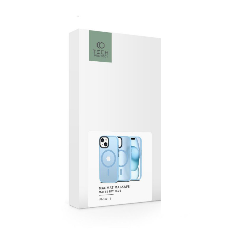 Puzdro Tech-Protect MagMat MagSafe pre Apple iPhone 15, matná nebesky modrá