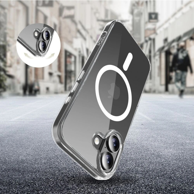 Puzdro Tech-Protect Flexair Hybrid CC MagSafe pre Apple iPhone 17, priehľadné