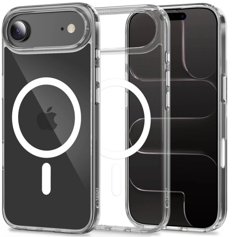 Puzdro Tech-Protect Flexair Hybrid CC MagSafe pre Apple iPhone Air, priehľadné