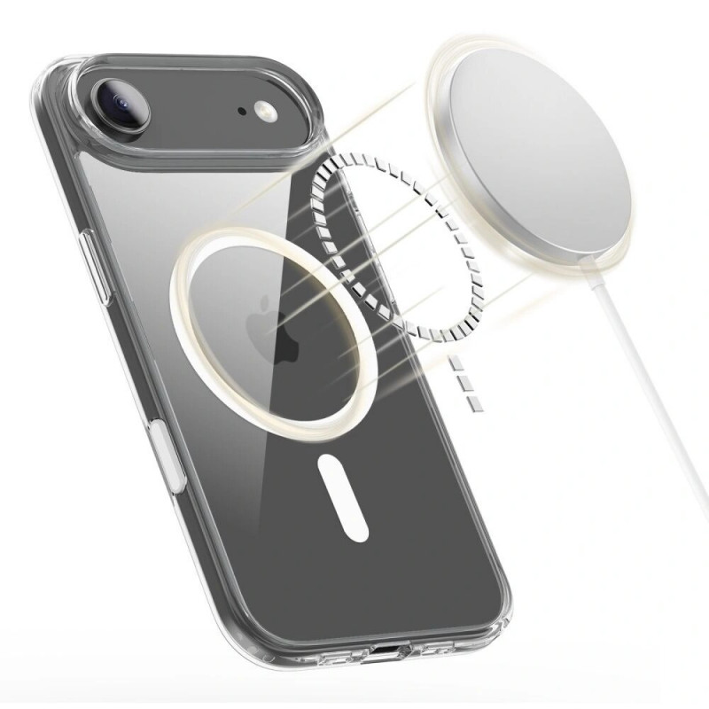 Puzdro Tech-Protect Flexair Hybrid CC MagSafe pre Apple iPhone Air, priehľadné