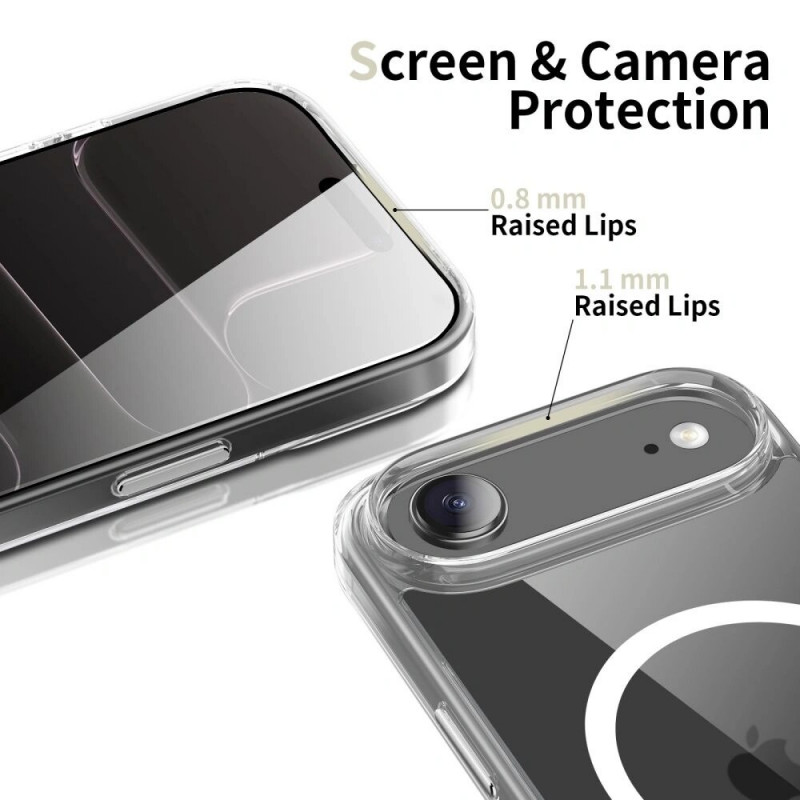 Puzdro Tech-Protect Flexair Hybrid CC MagSafe pre Apple iPhone Air, priehľadné