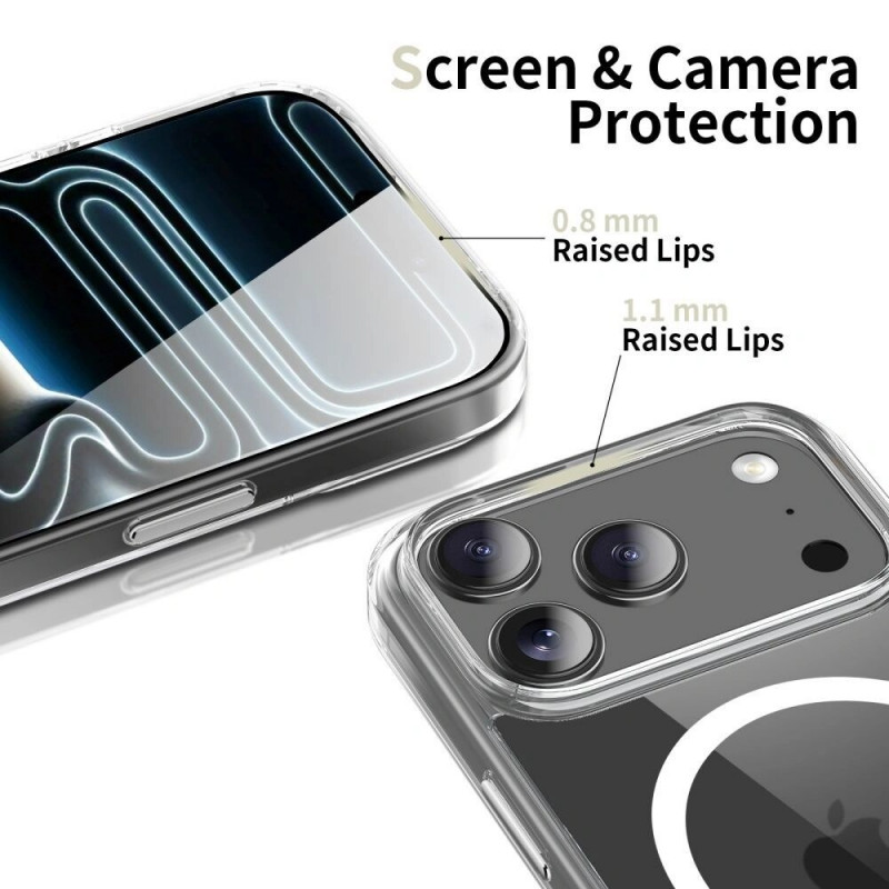Tech-Protect Flexair Hybrid CC MagSafe puzdro pre Apple iPhone 17 Pro, priehľadné