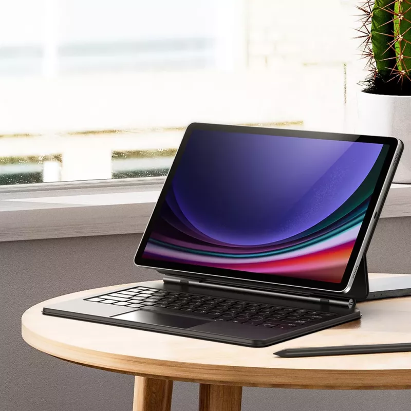 Puzdro na klávesnicu Dux Ducis MK Series s Bluetooth klávesnicou pre Samsung Galaxy Tab S9+ / S8+ / S7+, čierna